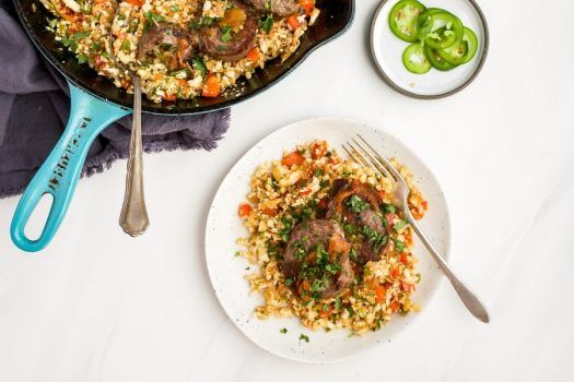 Steak Rollups with Mexican Cauli Rice Featured