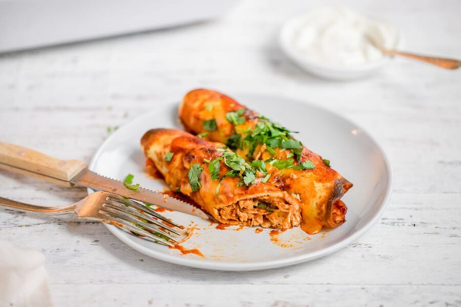 BBQ Chicken Crepe Enchiladas