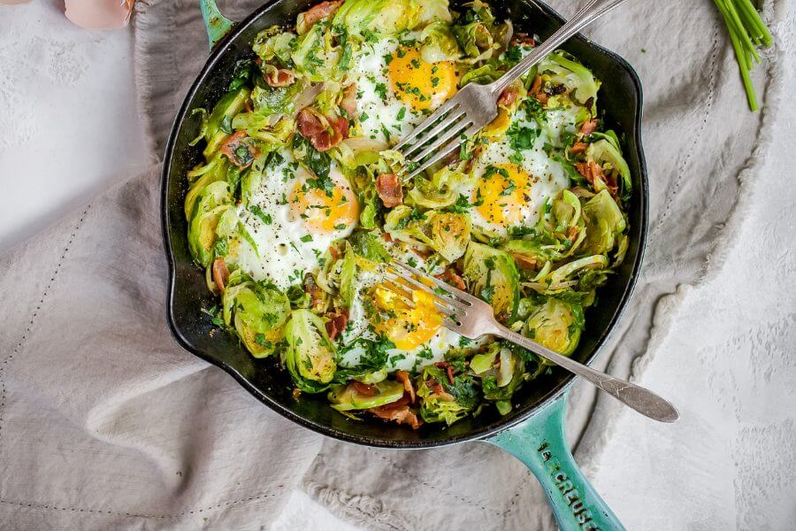 Keto Bacon Egg Brussel Plate