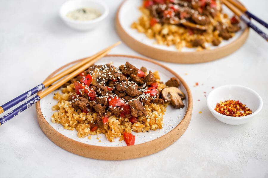 Korean Beef with Cauliflower Rice