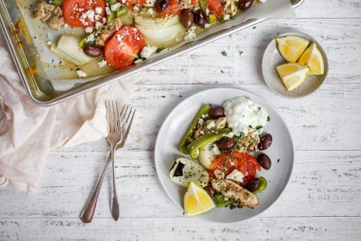 Greek Chicken Sheet Pan Featured