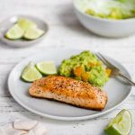 Seared Salmon with Guacamole Featured