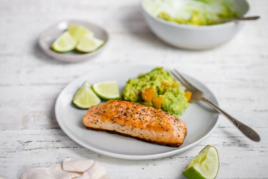 Keto Seared Salmon with Guacamole