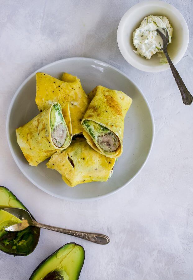 Keto Breakfast Egg Wrap Long