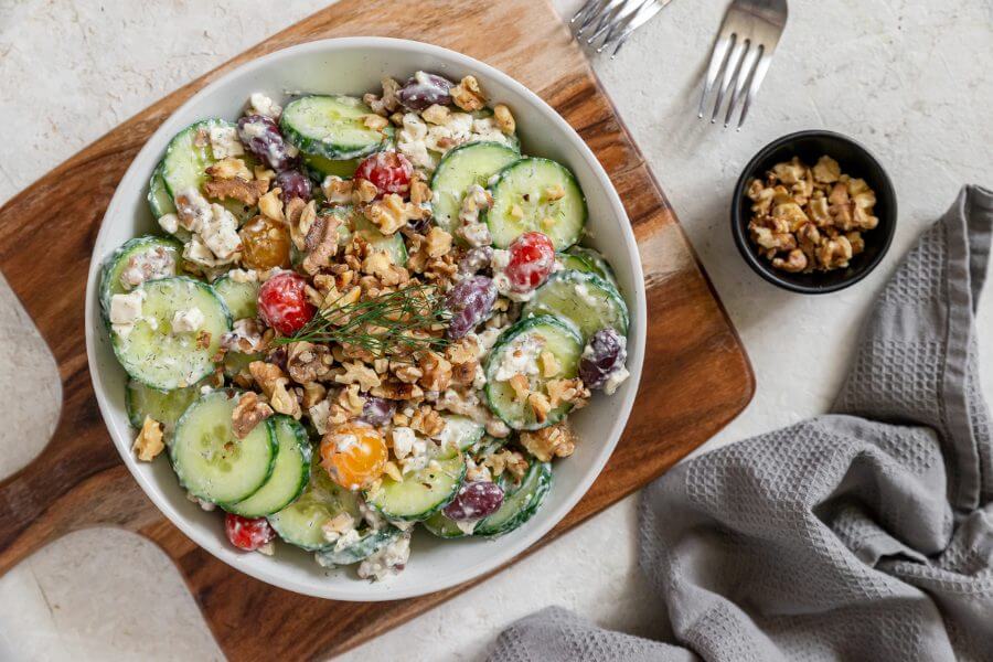 Keto Cucumber Walnut Salad