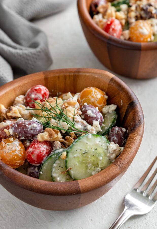 Keto Cucumber Walnut Salad Long