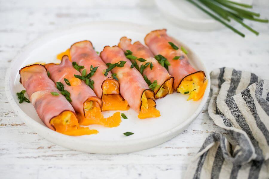 Keto Baked Ham and Cheese Rollups