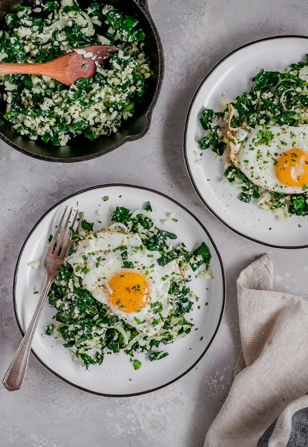 Keto Easy Eggs &amp; Veggie Bowl Long