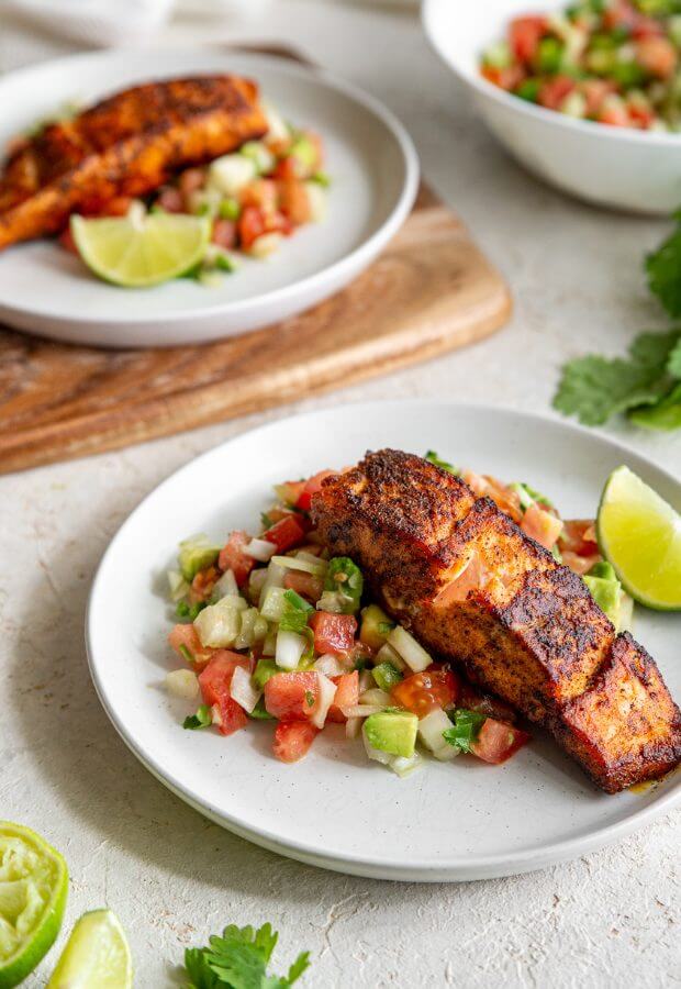 Keto Southwest Salmon with Salsa Long