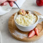 Keto Strawberry & Cream Mug Cake Featured
