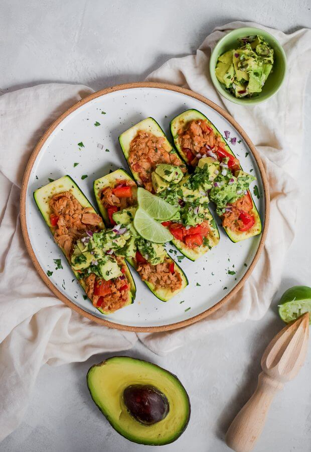 Keto Tuna Stuffed Zucchini Long
