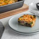 Keto Broccoli, Ham, & Mushroom Bake Featured