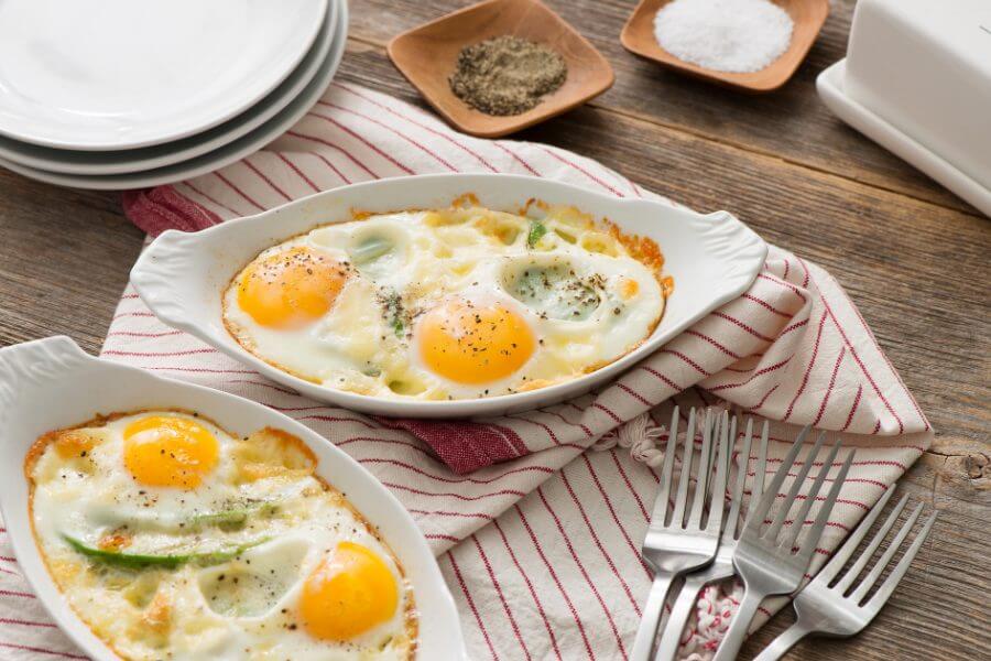 Baked Eggs with Avocado & Cheddar