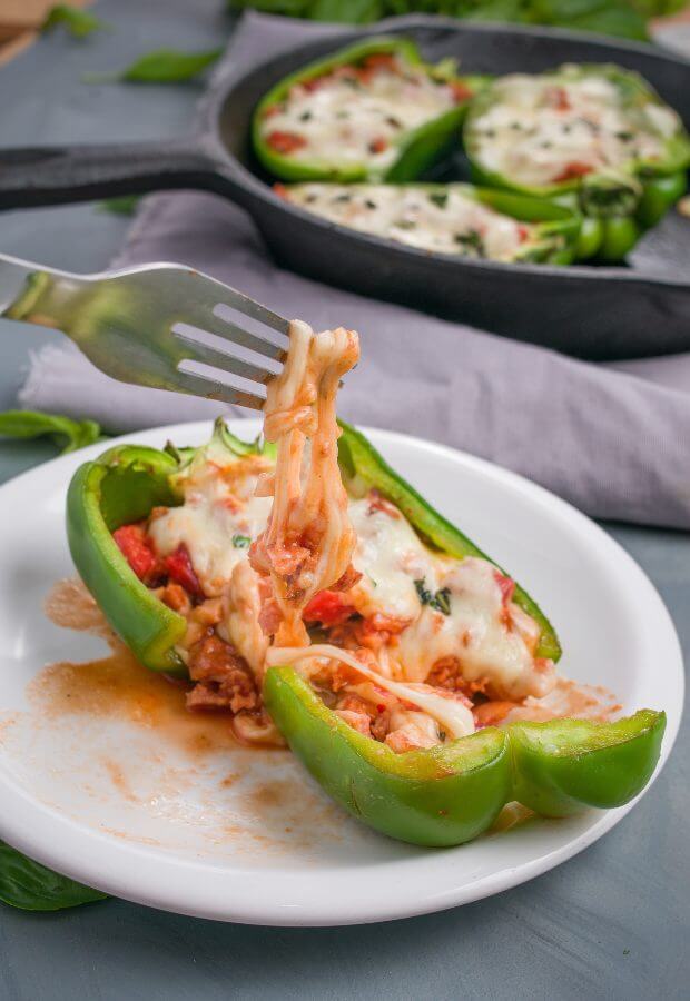 Keto Pizza Stuffed Peppers Long