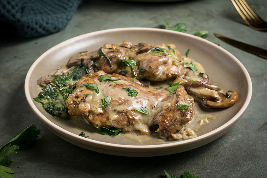 Alfredo Chicken Skillet with Mushrooms & Spinach