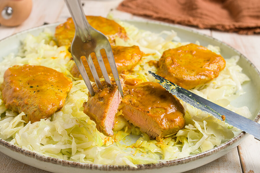 Curried Cabbage & Pork Tenderloin