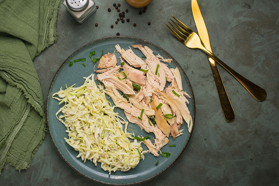 Easy Keto Chicken & Ranch Slaw Plate