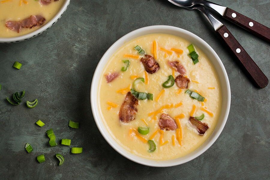 Keto Instant Pot Loaded Cauliflower Soup