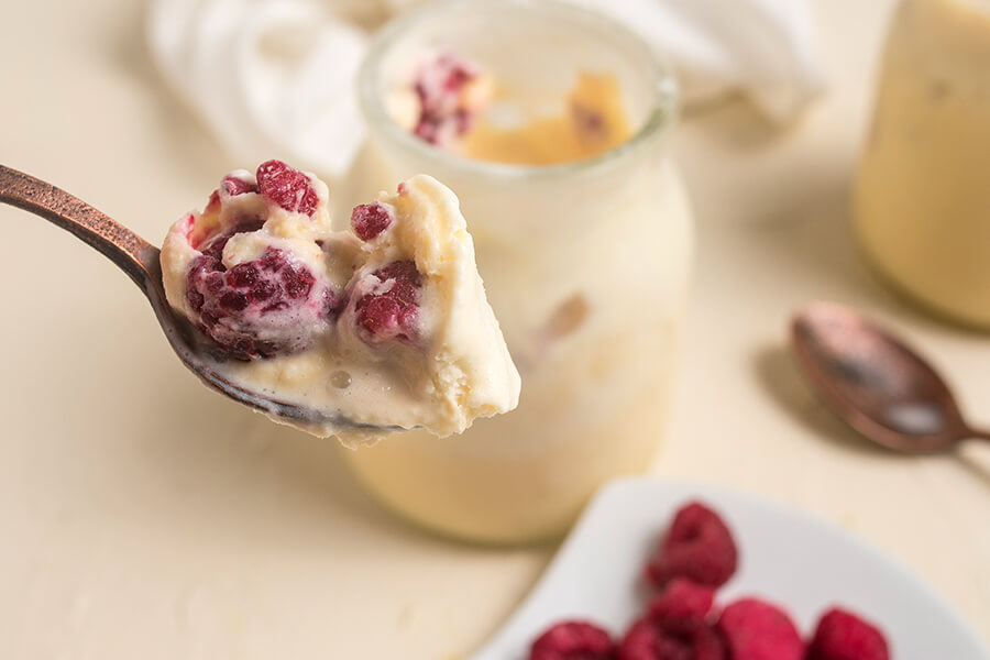 Keto Mason Jar Ice Cream & Berries