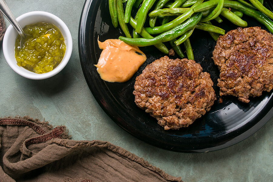 Low-Carb Smashburger with Green Beans & Mac Sauce