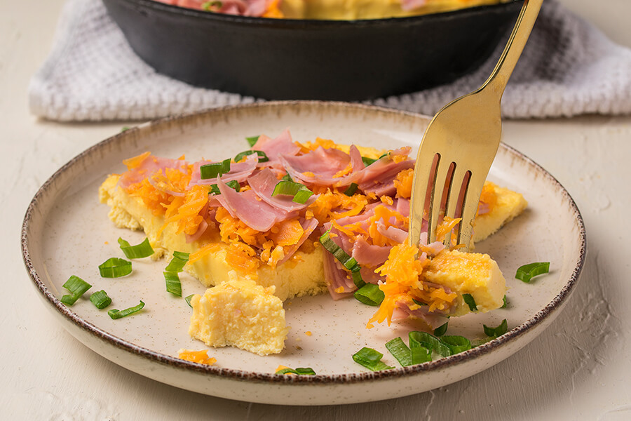 Keto Savory Stuffed Ham & Cheese Pancake