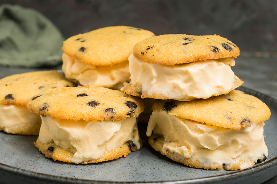 Keto Chocolate Chip Ice Cream Sandwiches