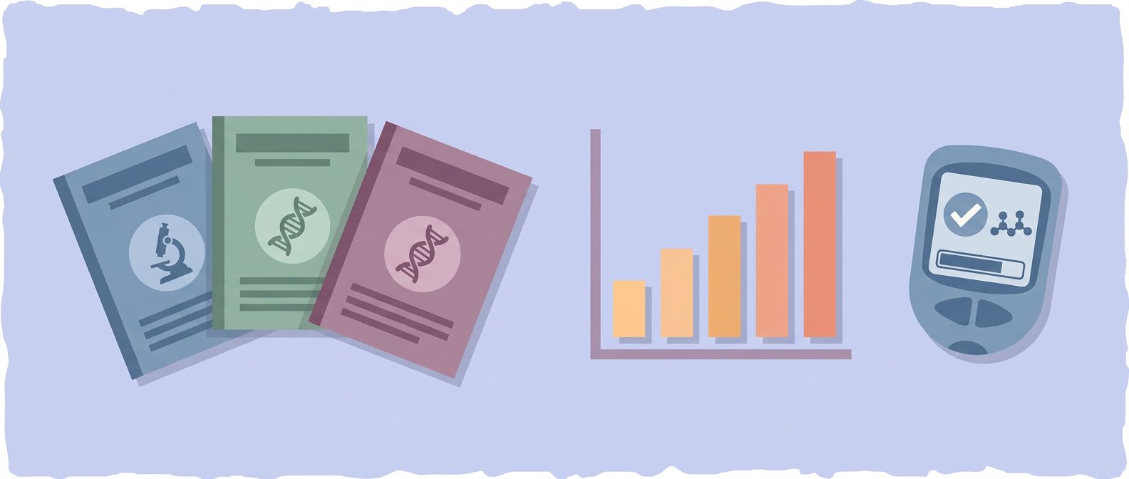 clinical study documents, ascending bar chart and blood ketone meter