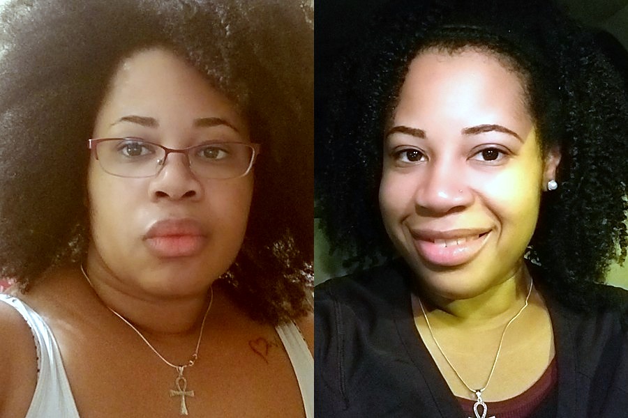 Porsche before and after her 108 pound weight loss