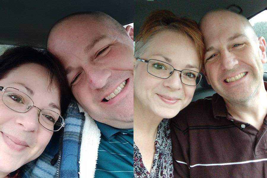 Rachel and her husband before and after keto